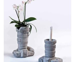 Cement Camera Desk Organiser or Plant Pot