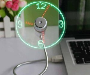 USB Fan With LED Clock