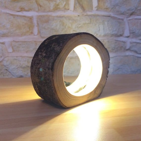 Wooden Log Table Lamp - ThingsIDesire