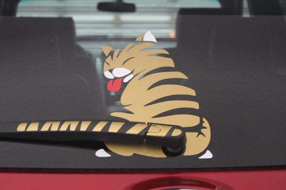 Wagging Wiper Cat Sticker