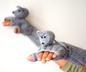 Hand Knitted Mice Gloves