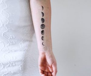 Funky Temporary Moon Phase Tattoo