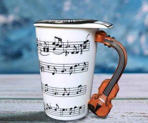 Music Coffee Mug With Violin Handle