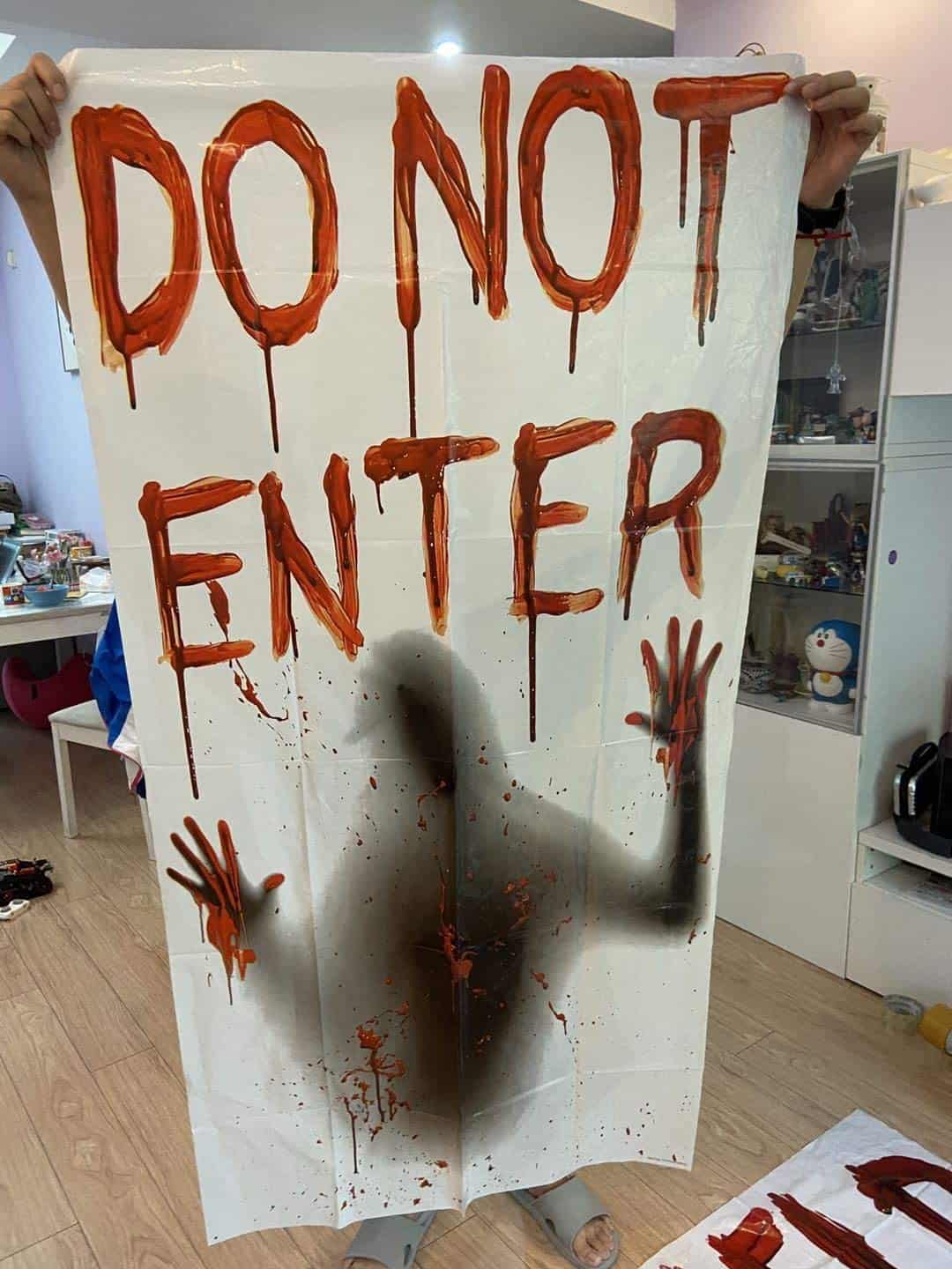 Creepy Bloody Window Poster