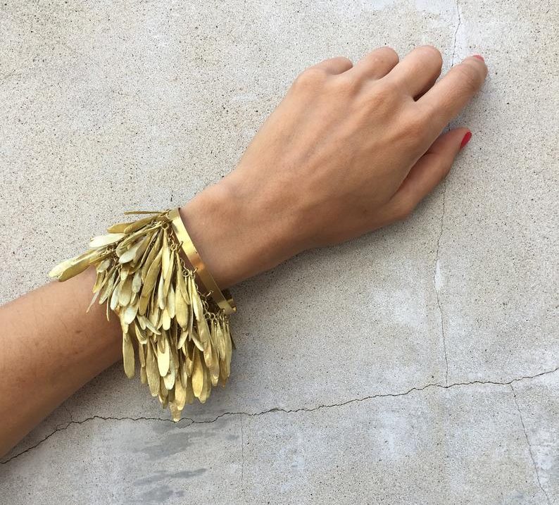Dangling Gold Leaf Bracelet