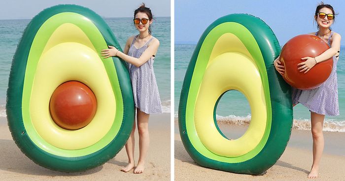 Inflatable Avocado Pool Floatie