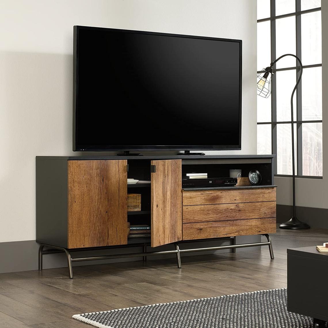 Paneled Wooden TV Stand 