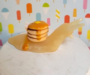 Pancake Topped Breakfast Snail Figurine