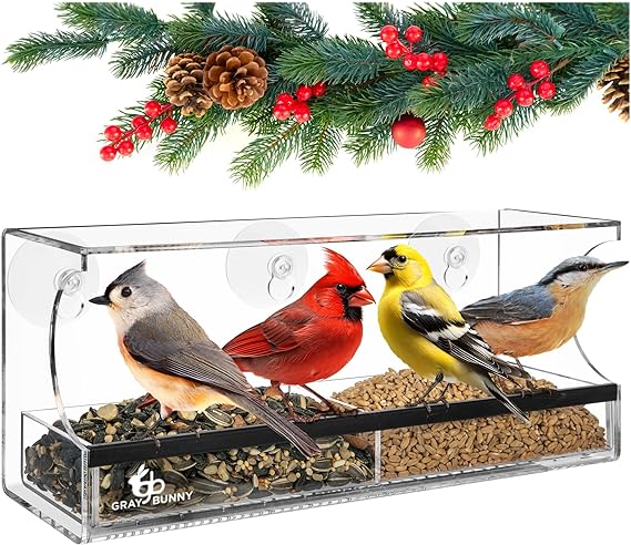 Window Bird Feeders With Detachable Seed Tray